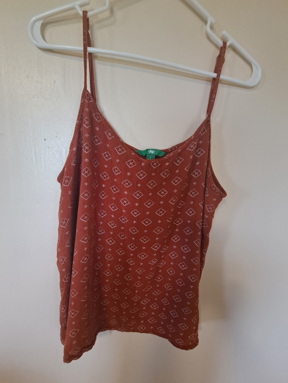 A.L.C. Style Rust Printed Spaghetti Strap Tank Top